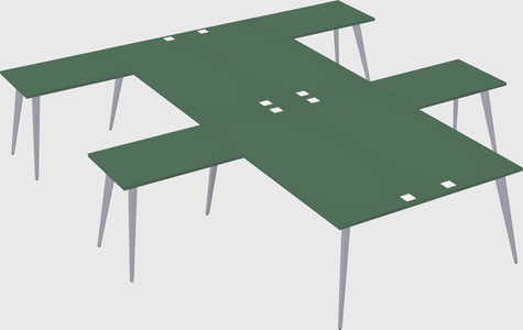 Shared l-shaped office desk system