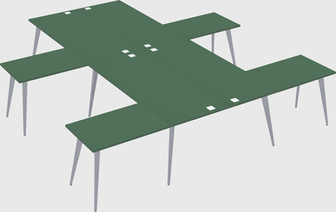 Shared l-shaped office desk system