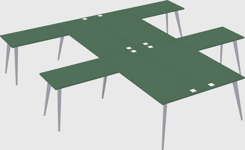 Shared l-shaped office desk system