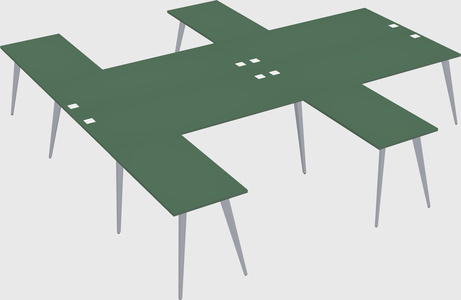 Shared l-shaped office desk system