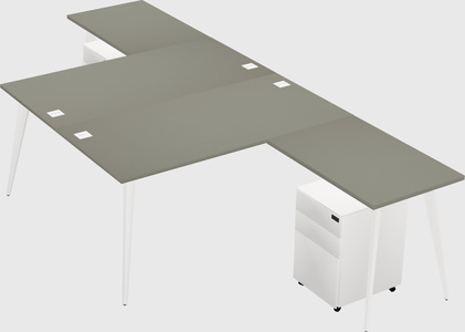 Shared L-shaped Office Desk System