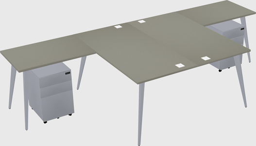 Shared l-shaped office desk system