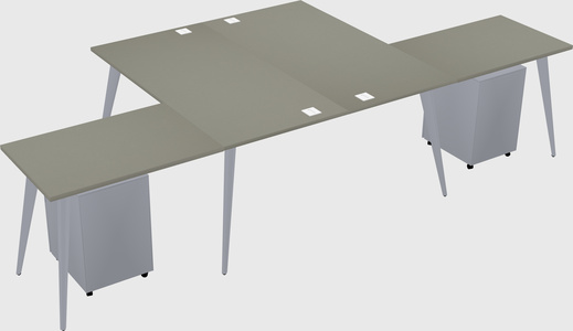 Shared l-shaped office desk system