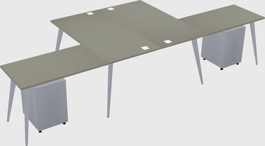Shared l-shaped office desk system
