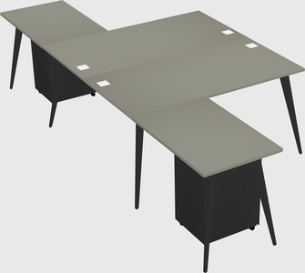 Shared l-shaped office desk system