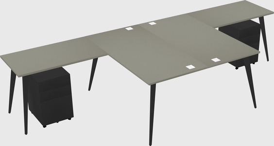 Shared l-shaped office desk system