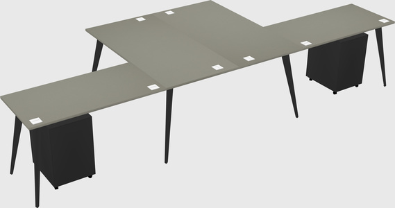 Shared l-shaped office desk system