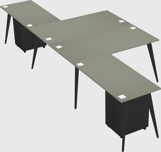 Shared l-shaped office desk system