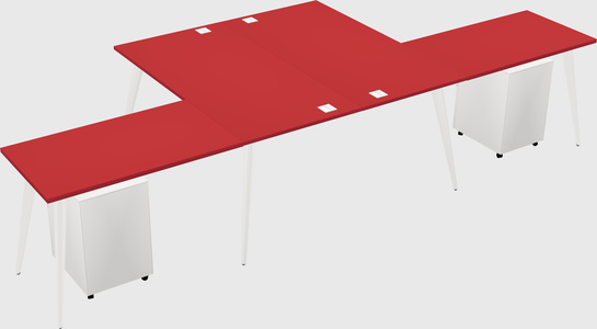 Shared l-shaped office desk system