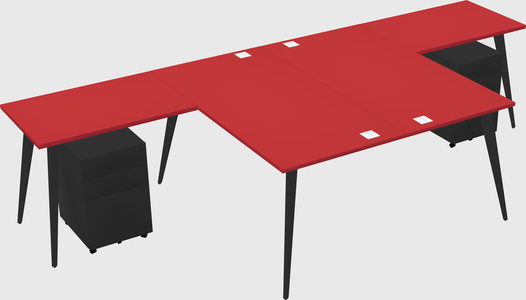 Shared l-shaped office desk system