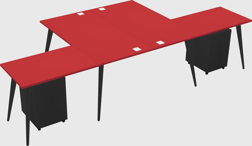 Shared l-shaped office desk system