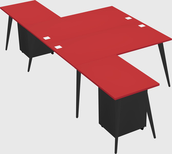 Shared l-shaped office desk system