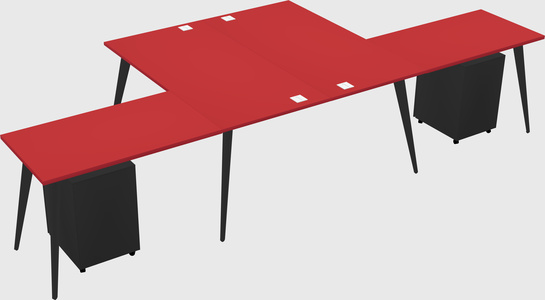 Shared l-shaped office desk system
