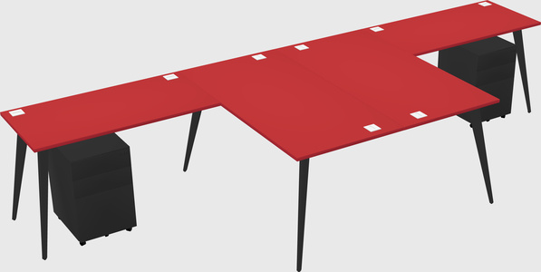 Shared l-shaped office desk system