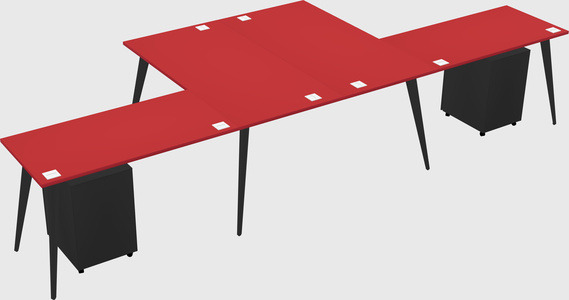 Shared l-shaped office desk system