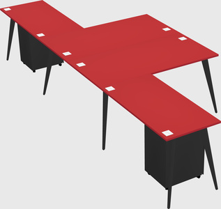 Shared l-shaped office desk system