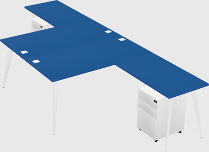 Shared L-shaped Office Desk System
