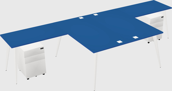 Shared l-shaped office desk system