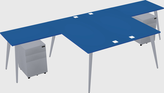 Shared l-shaped office desk system