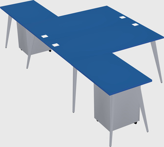 Shared l-shaped office desk system