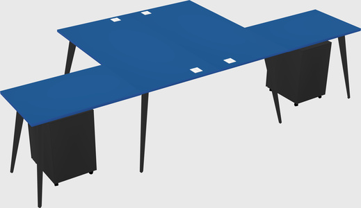 Shared l-shaped office desk system