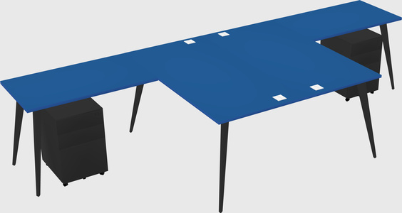 Shared l-shaped office desk system