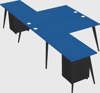 Shared l-shaped office desk system