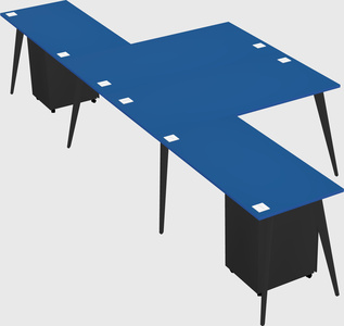 Shared l-shaped office desk system