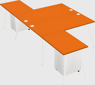 Shared l-shaped office desk system
