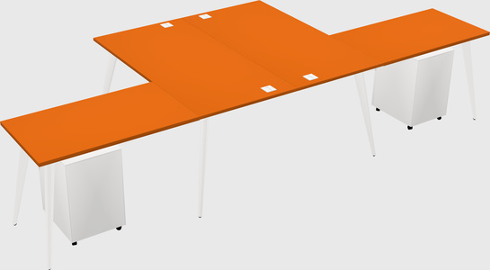 Shared l-shaped office desk system