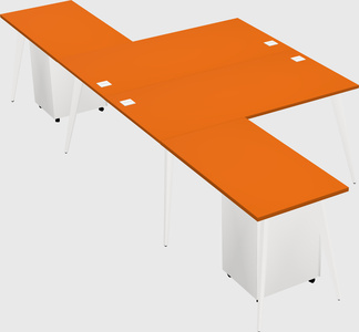 Shared l-shaped office desk system