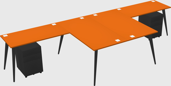 Shared l-shaped office desk system