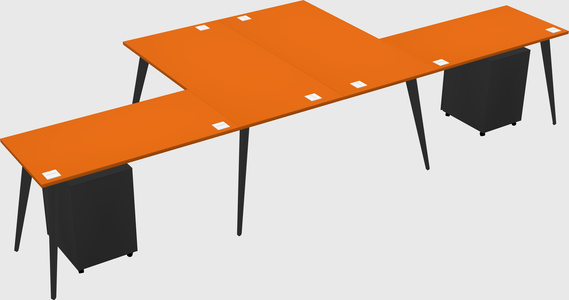 Shared l-shaped office desk system