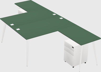 Shared L-shaped Office Desk System