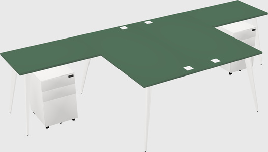 Shared l-shaped office desk system
