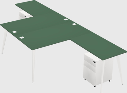 Shared L-shaped Office Desk System
