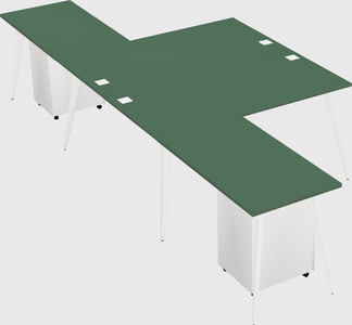 Shared l-shaped office desk system