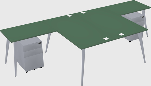 Shared l-shaped office desk system