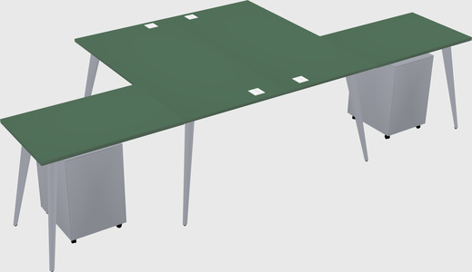 Shared l-shaped office desk system