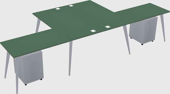 Shared l-shaped office desk system