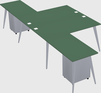 Shared l-shaped office desk system