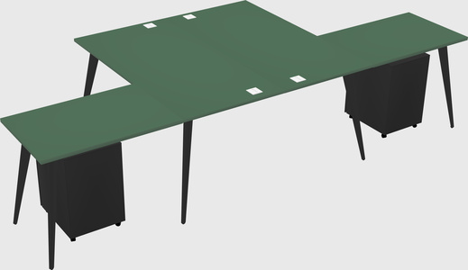 Shared l-shaped office desk system