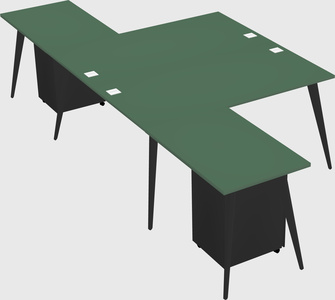Shared l-shaped office desk system