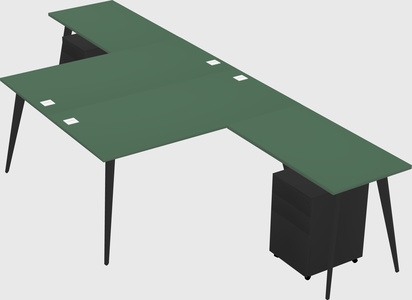 Shared L-shaped Office Desk System