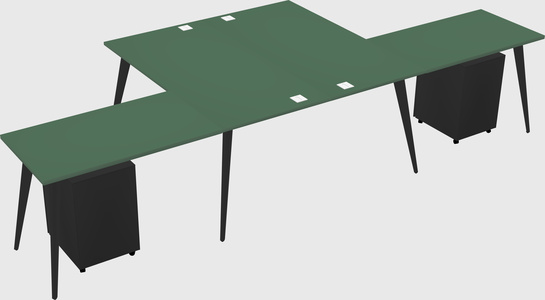 Shared l-shaped office desk system