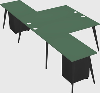 Shared l-shaped office desk system