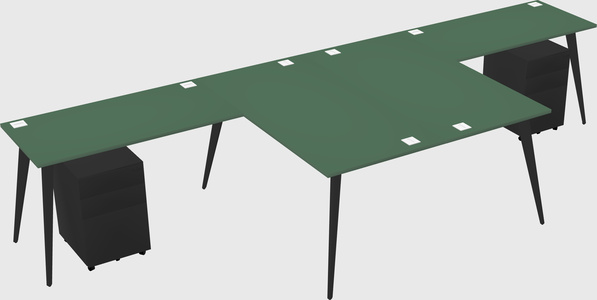 Shared l-shaped office desk system