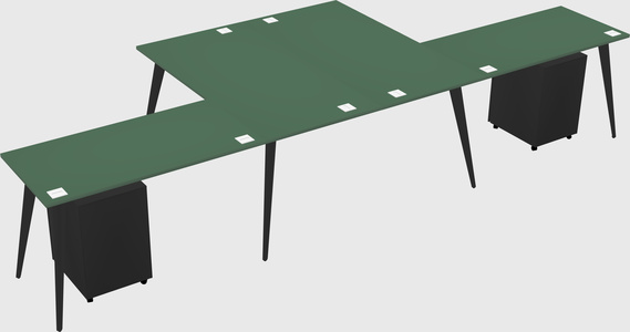 Shared l-shaped office desk system