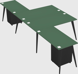 Shared l-shaped office desk system