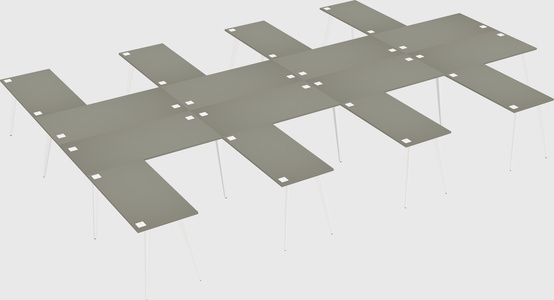 Shared l-shaped office desk system